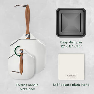 Cuisinart Indoor Pizza Oven: 1800W, incl 12.5" heat-conducting pizza stone, deep-dish pan, & pizza peel | CPZ-120C
