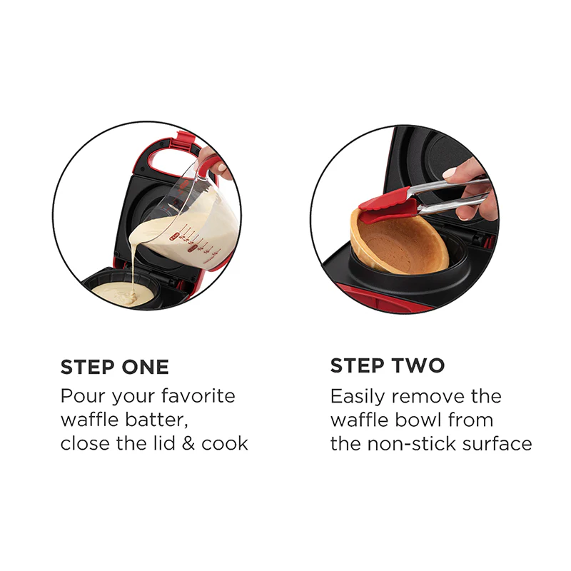 Salton Waffle Bowl Maker: 520W, red | WM-1907