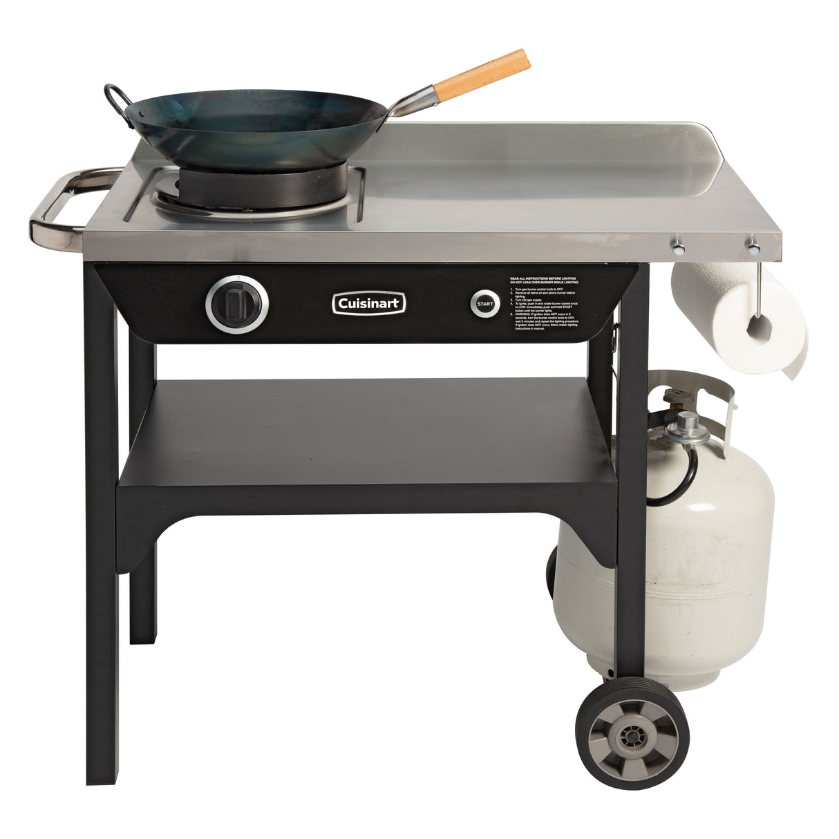 Cuisinart Outdoor Wok Station | CGG-1265C | 50,000 BTU Propane Burner, includes 14" Round Bottom Carbon Steel Wok