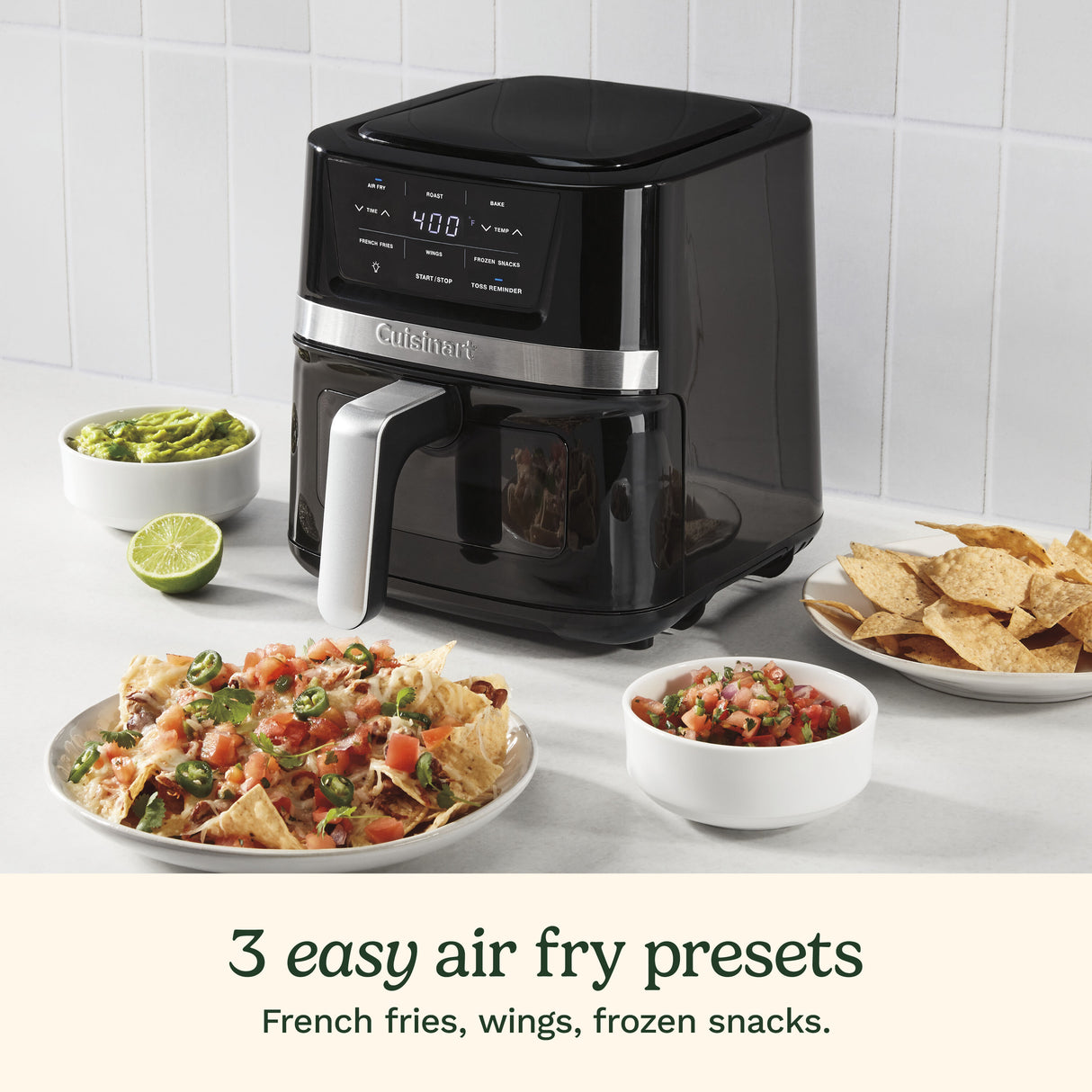 Cuisinart Basket Air Fryer | AIR-80C | 2.6-Quart (1.5 L), 1100W, digital display with 3 air-fry presets