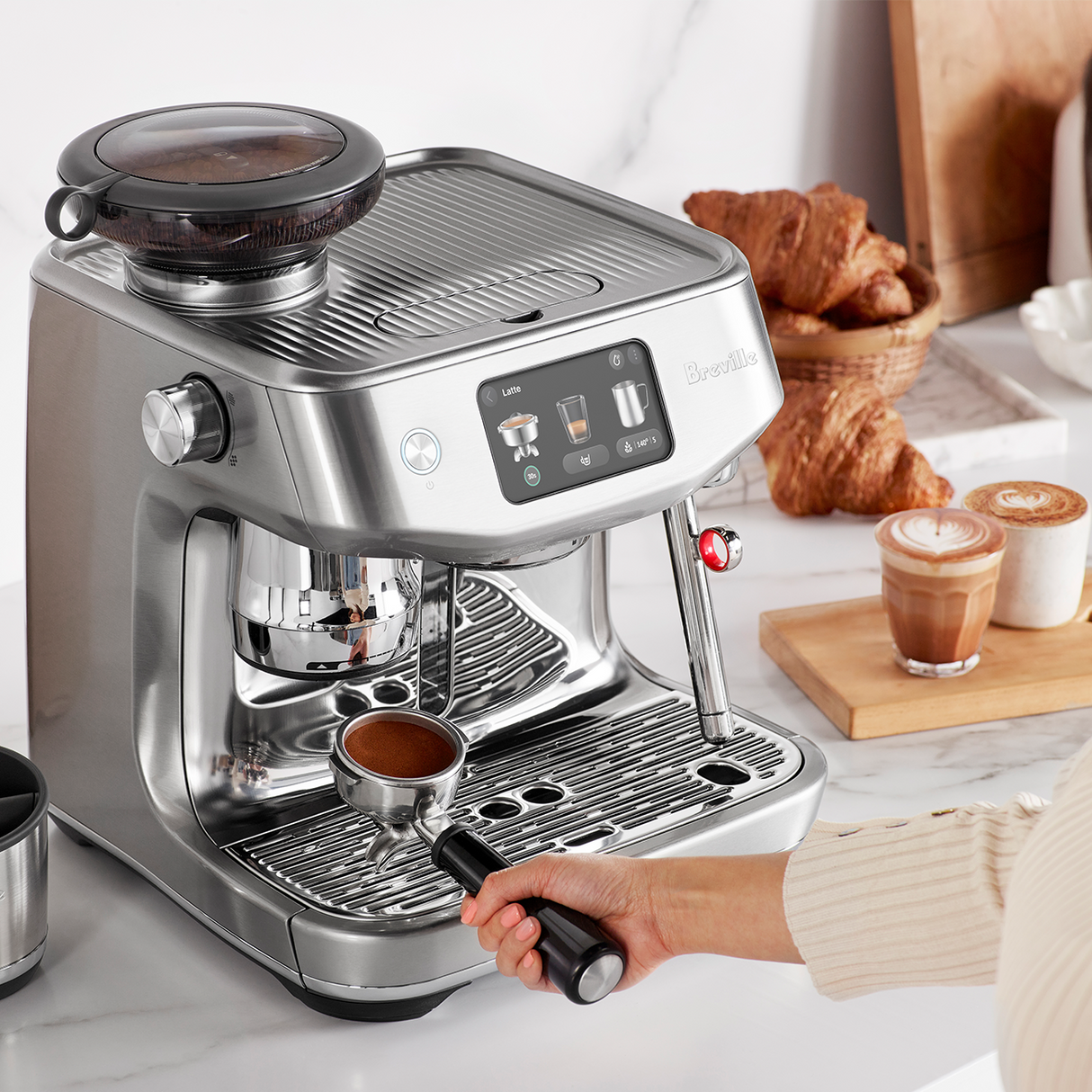 Breville | BES985BSS | The ORACLE® JET Espresso Maker: Touch Screen, ThermoJet®, Auto MilQ™, Brushed Stainless Steel