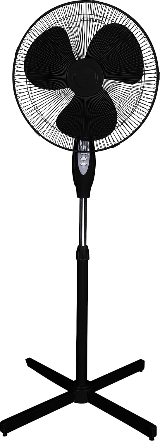 Optimus Stand Fan | F-1650BK | 16'' oscillating, 3-speed, black
