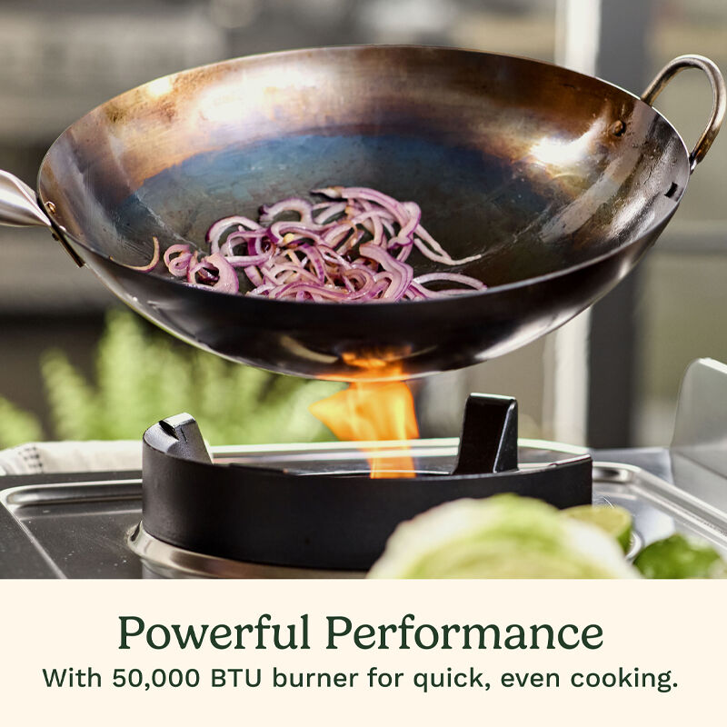 Cuisinart Outdoor Wok Station | CGG-1265C | 50,000 BTU Propane Burner, includes 14" Round Bottom Carbon Steel Wok