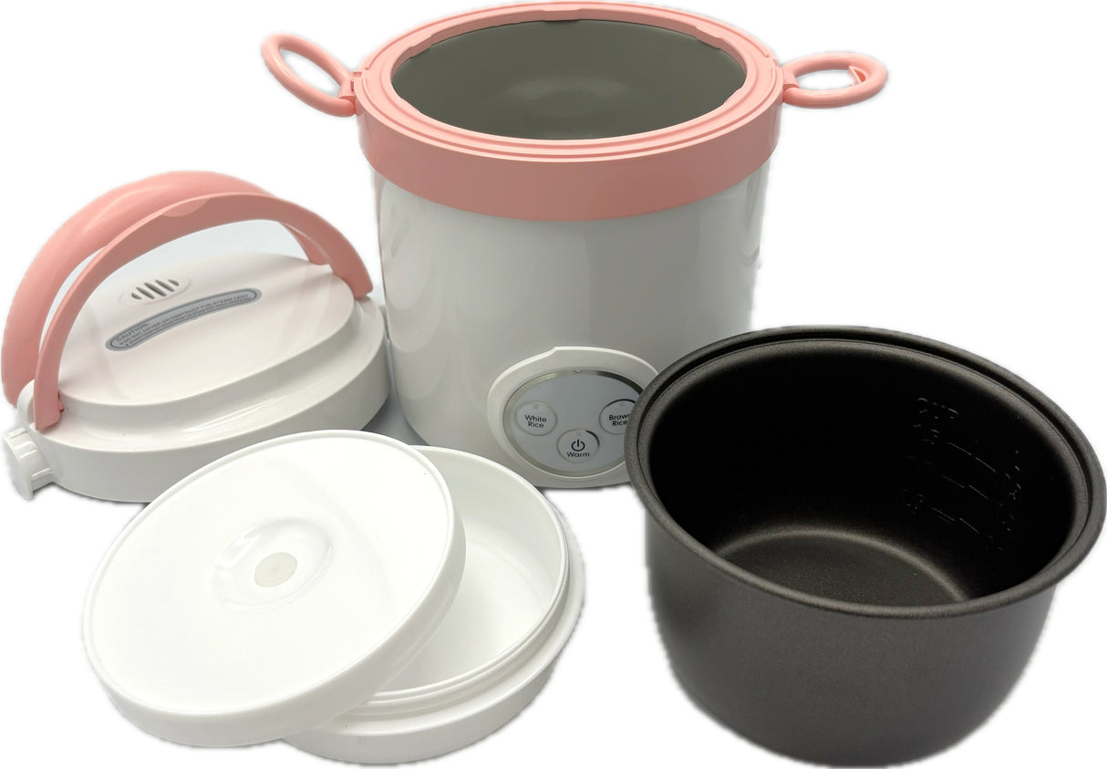 Sunpentown Rice Cooker | MC-E881 | 1.5 cup with Brown rice setting, Pink
