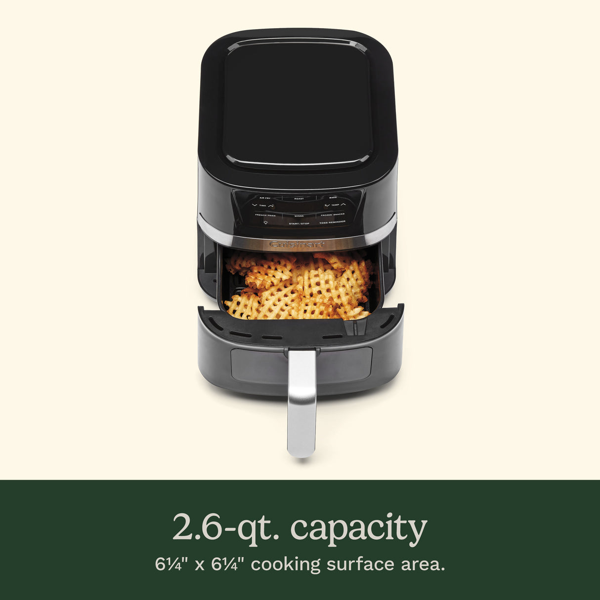 Cuisinart Basket Air Fryer | AIR-80C | 2.6-Quart (1.5 L), 1100W, digital display with 3 air-fry presets