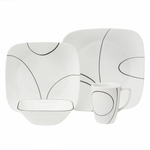 Corelle® Square™ Simple Lines 16-Pc Dinnerware Set