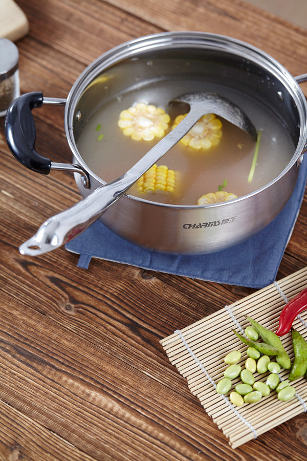 Charms Stainless-Steel Casserole Pot with Glass Lid |20JBC10| 20cm