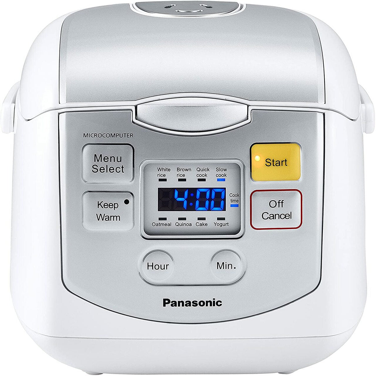 Panasonic Rice Cooker |SR-ZC075W| 4-cup, Microcomputer Controlled, Stainless & White