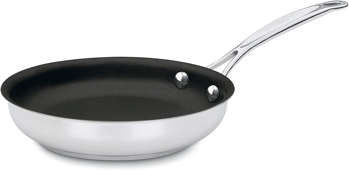 Cuisinart Skillet: 8", Chef's Classic, s/s body, Quantanium non-stick, induction compatible | 722-20NSSC