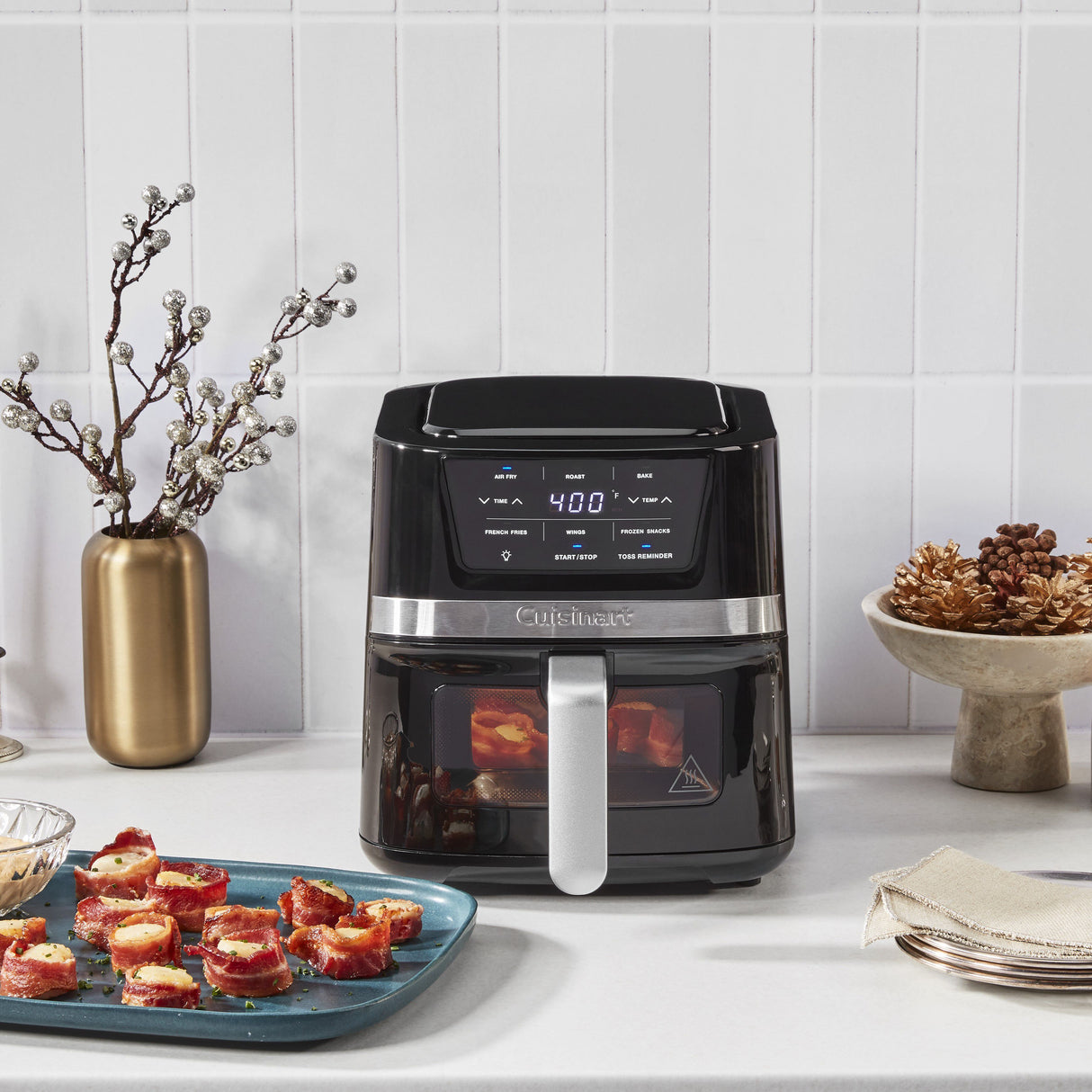 Cuisinart Basket Air Fryer | AIR-80C | 2.6-Quart (1.5 L), 1100W, digital display with 3 air-fry presets