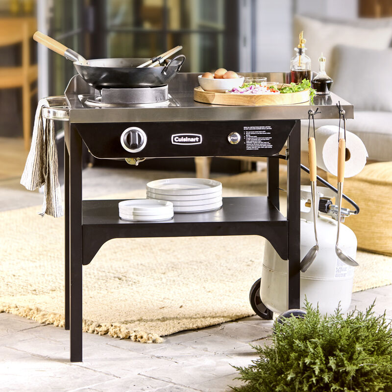 Cuisinart Outdoor Wok Station | CGG-1265C | 50,000 BTU Propane Burner, includes 14" Round Bottom Carbon Steel Wok