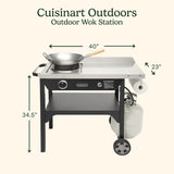 Cuisinart Outdoor Wok Station | CGG-1265C | 50,000 BTU Propane Burner, includes 14" Round Bottom Carbon Steel Wok