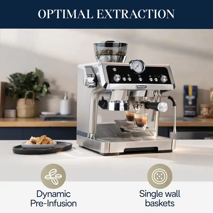 DeLonghi La Specialista Maestro | EC9885M | Espresso Maker: 1450W with Cold Extraction Technology, Stainless Steel