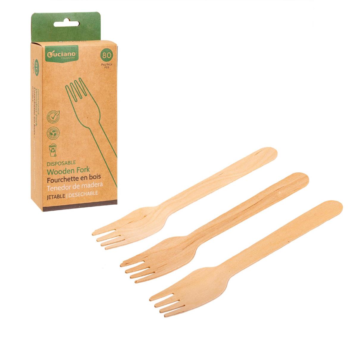 Luciano 160mm Wooden Fork 80pcs | 80842