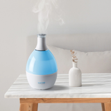 Tribest Humio Ultrasonic Humidifier with Night Lamp: cool mist, essential oil diffuser, white | HU-1020-A