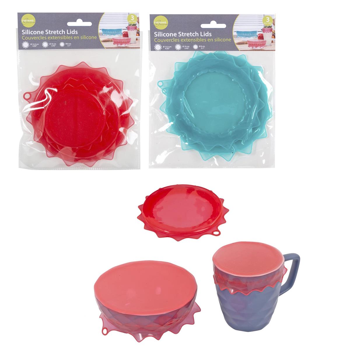 L.Gourmet 70946 3-pc Silicone Lid Sets, for size 12.5/10.5/8cm