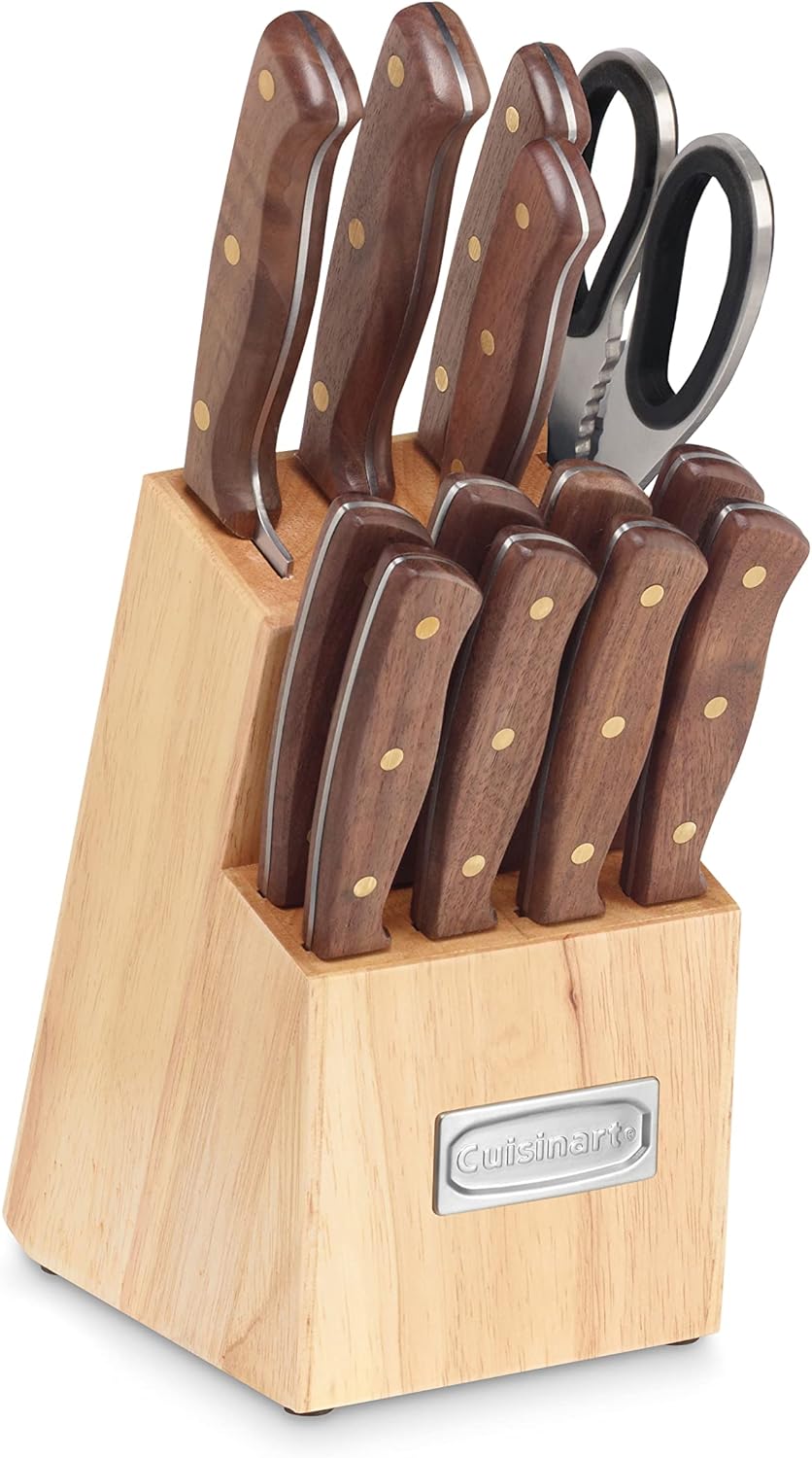 Cuisinart Knife Block Set: 14pc, triple rivit | C55W-14PCBC