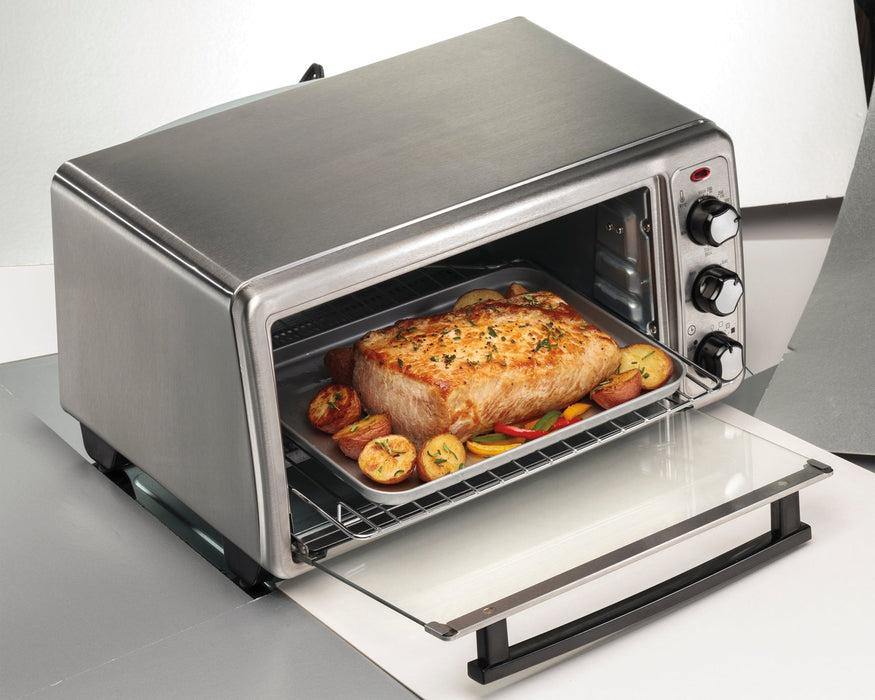 Hamilton Beach Toaster Oven: 6-slice, 12" pizza, all s/s body | 31412C