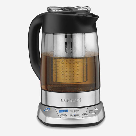 Cuisinart Tea Steeper &amp; Kettle: 1500W, 1.0L tea / 1.0L water, s/s &amp; glass body | TEA-200C