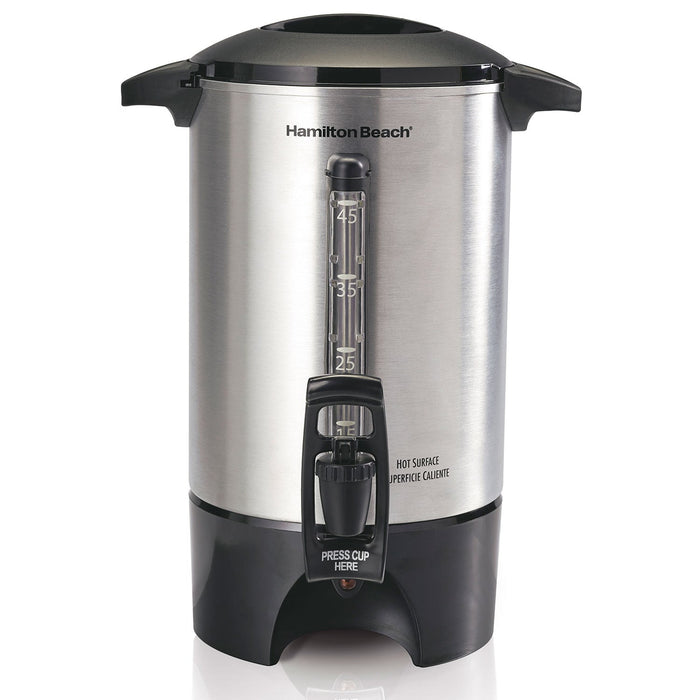Hamilton Beach Coffee Urn: 45 cup, with easy-view water window, brushed s/s | 40519C