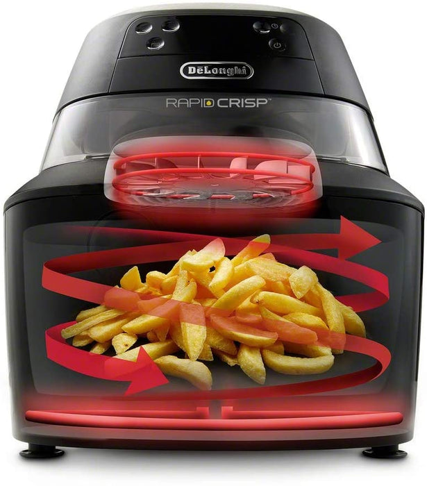 DeLonghi Rapid Crisp Air Fryer: 5Qt, digital controls, 360° view, black | FH2394BK