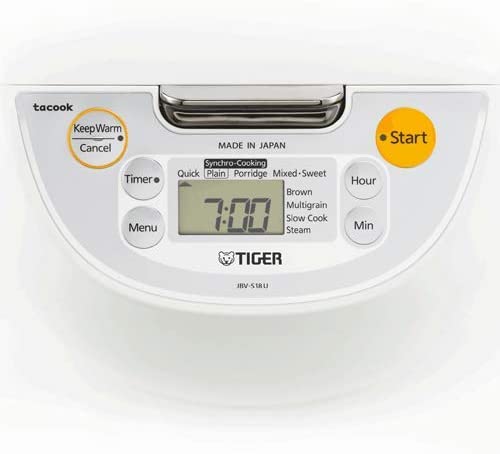 Tiger Rice Cooker: 5.5 cup, multi-function, white | JBV-S10U