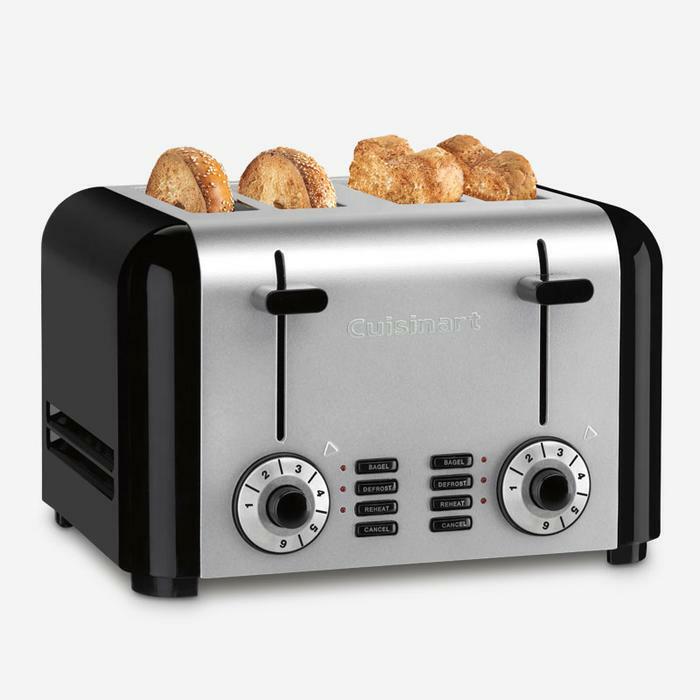 Cuisinart Toaster 4-slice, brush s/s+ black | CPT-340UC