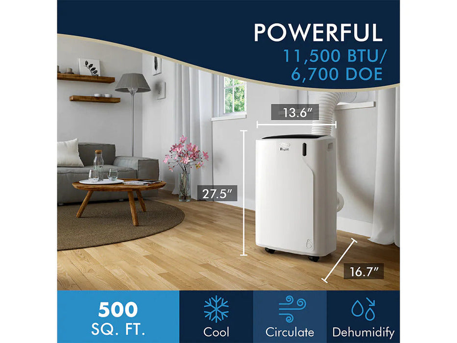 PACEM370 | DeLonghi Portable Air Conditioner: 11,500 BTU/h, white