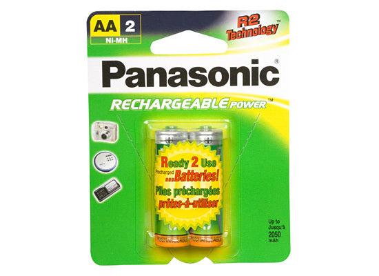 Panasonic: Rechargeable Batteries |HHR3MPA2BC| AA (2/pack) R2 Technology