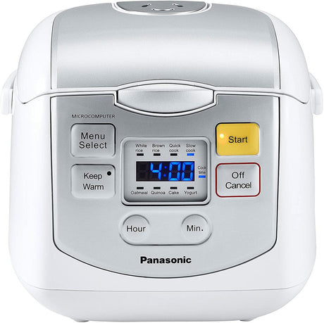 Panasonic Rice Cooker |SR-ZC075W| 4-cup, Microcomputer Controlled, Stainless & White