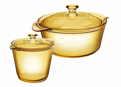 Visions 2.5 Liter Amber Glass Ceramic Saucepan