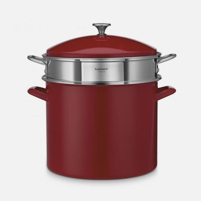 Cuisinart Enamel-on-Steel Stock Pot: 12 quart, red | EOS206-33RNSCP