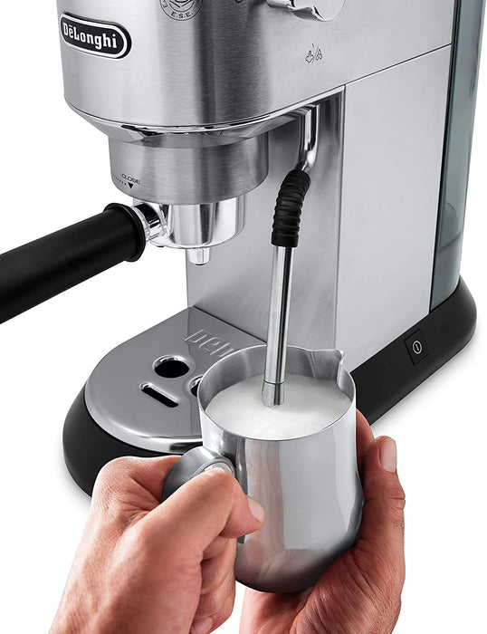 DeLonghi Dedica Arte Espresso Maker: 15 bar pump, 1300W, compact design, s/s | EC885M